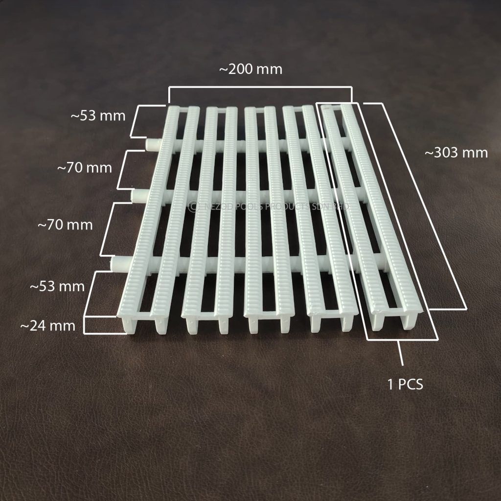 SWIMMING POOL GRATING WHITE COLOUR (FLUSH DECK, HIGH QUALITY) (5 PCS ...